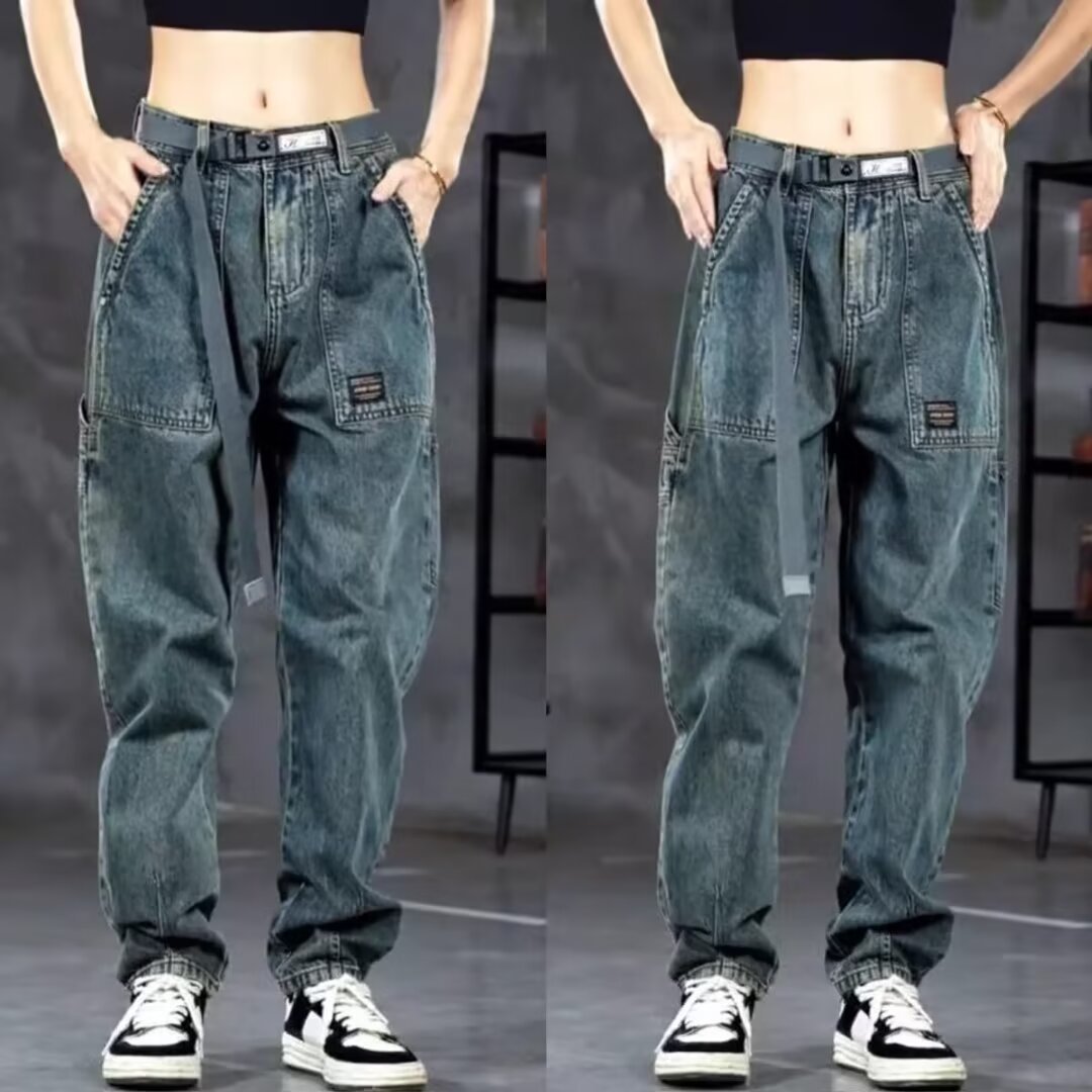 2024 nuevos pantalones vaqueros de moda japoneses de verano para hombres nuevos pantalones rectos de la marca de moda americana pantalones casuales sueltos