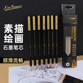 素描铅笔炭笔混装美术生素描速写绘画笔12套装学习文具铅笔批发