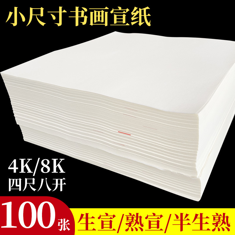 宣纸书法纸毛笔初学者练字纸半生半熟国画写意生宣练习纸