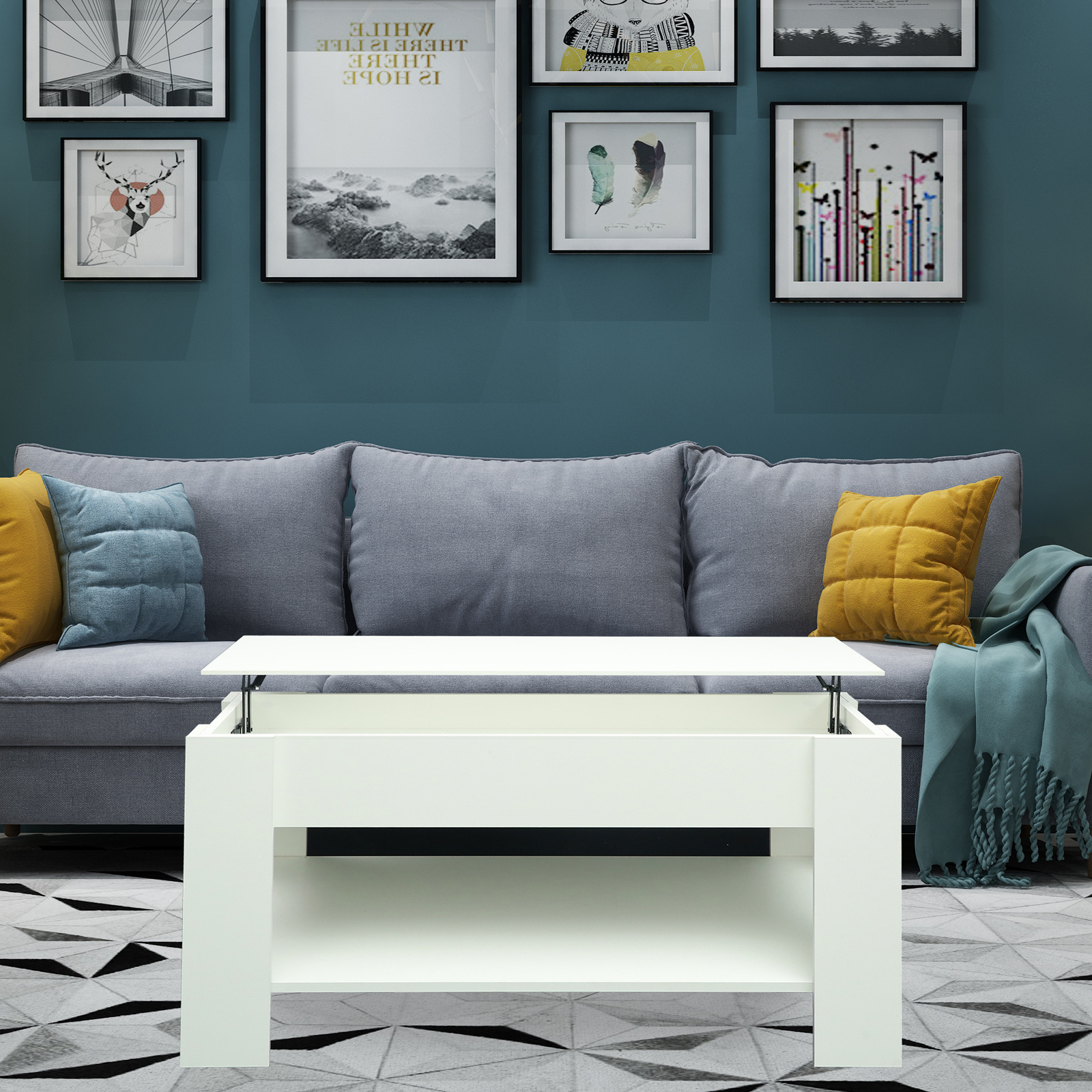 Mesa de té de Kung Fu de madera simple moderna sala de estar hogar mesa de té de elevación eléctrica mesa de té inteligente de moda Mesa integrada