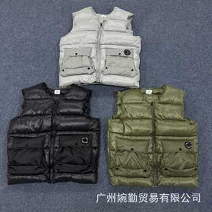 Cross-border foreign trade autumn and winter CP vest COMPANY vest cotton-padded jacket lens badge nylon reflective overalls cotton-padded jacket