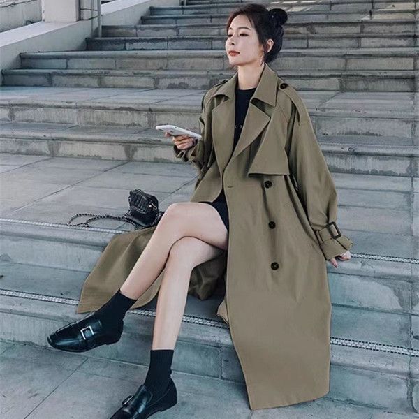 卡其色风衣女2025春秋季新款韩版宽松小个子高端英伦风中长款外套|undefined
