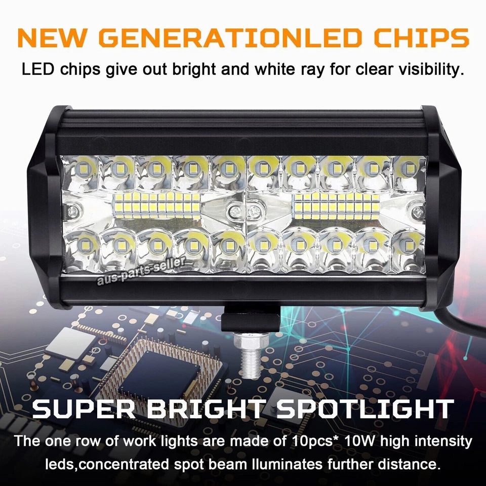 Lámpara de barra larga de automóvil LED doble fila 400W lámpara de trabajo ultra brillante barra delantera de vehículo todoterreno red centro lámpara de reflector 40LED image 3