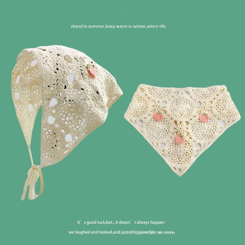 [Liquidación de precio de fábrica] Versión coreana de la bufanda triangular hueca de crochet de punto femenino dulce y lindo sombrero de pañuelo de flores de estilo femenino