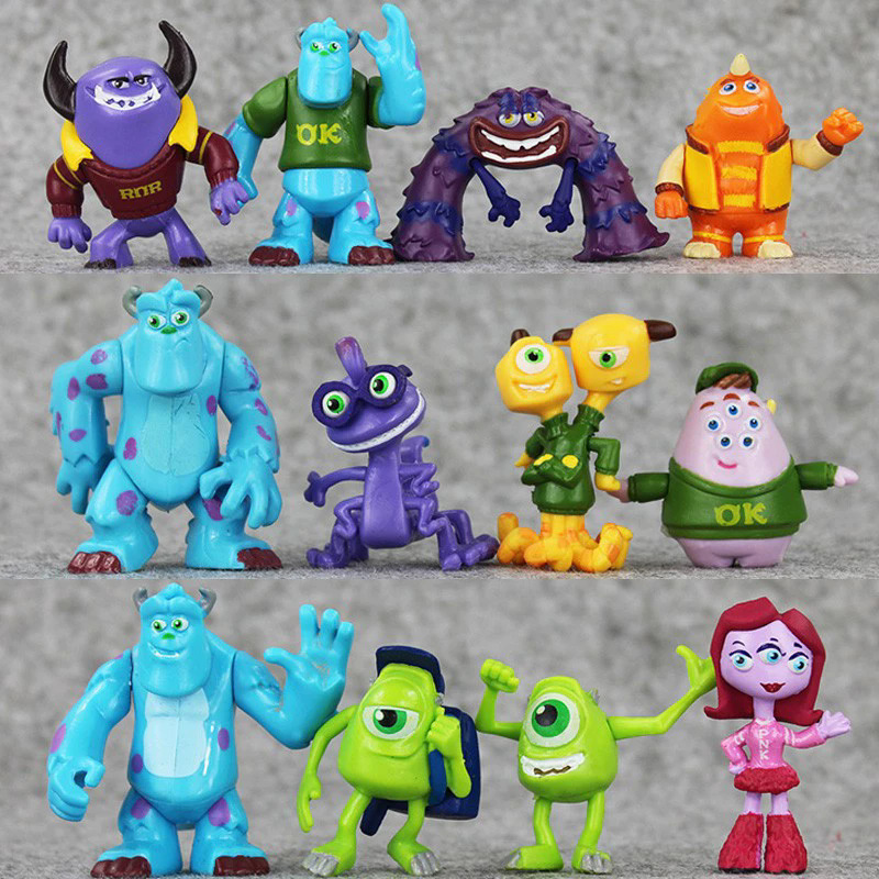 12 Monsters University Figures Monsters, Inc. Dolls Export Toys Big-Eyed Monster Furry Monster Ornament Model
