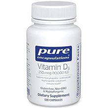 Pure Encapsulations Vitamin D3 250 mcg (10，000 IU) - Supp跨