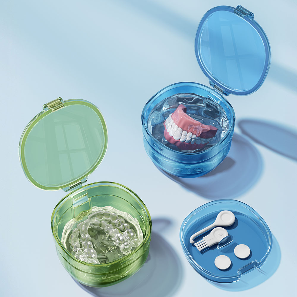Caja de brackets de ortodoncia Caja de brackets invisibles Caja de almacenamiento de brackets de ortodoncia Caja de almacenamiento de dientes falsos Caja limpia