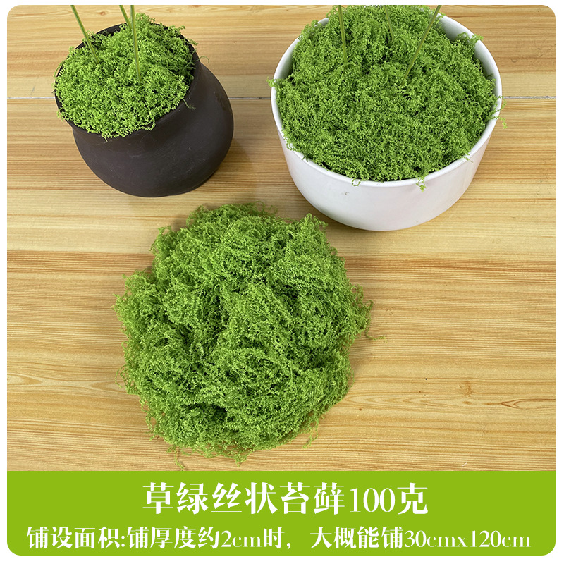 Simulación de césped de seda de musgo, paisaje de musgo biónico, plantas verdes, bonsai, pavimento de paisajismo, decoración de musgo falso, césped falso