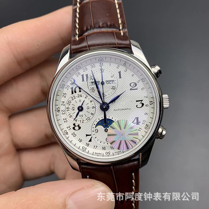 Direct from the manufacturer: the Master Series watches, featuring fully automatic mechanical movements, 8 hands, moon phase displays, and multiple functions, are waterproof and designed for men Direct from the manufacturer: the Master Series watches, featuring fully automatic mechanical movements, 8 hands, moon phase displays, and multiple functions, are waterproof and designed for men