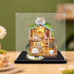 アクリルディスプレイボックスは、Ruolai Puppy Biye DIY 手作りキャビンヴィラビルディングブロックモデル収納ボックスに適しています。