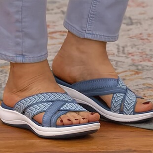 N 62759 Summer Wedge Weaving Slippers �¸��w����Ь
