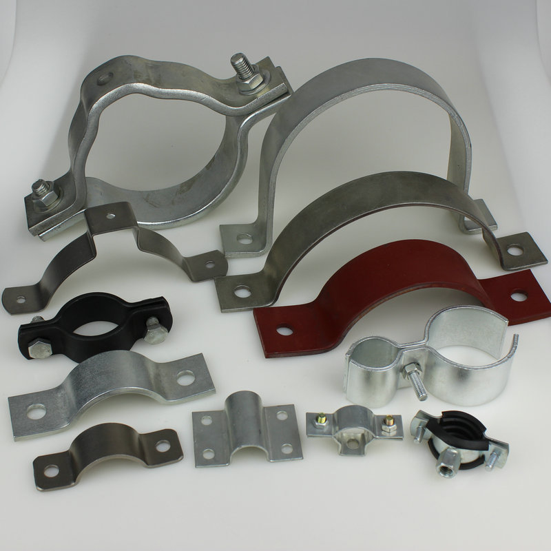 Flat steel pipe clamp holding hoop double semicircle pair clamp billboard clamp U-shaped pipe clamp riding horse card