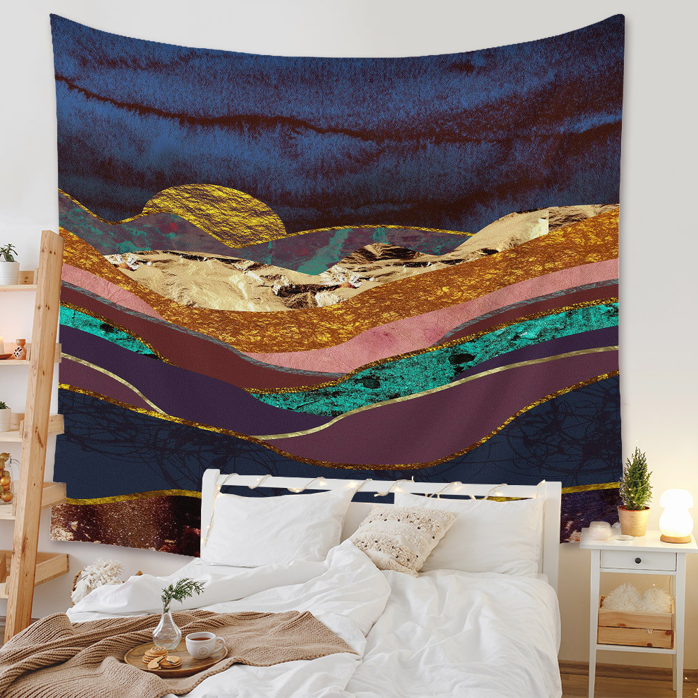 Bohemian Moon Mountain Painting Wall Cloth Decoration Tapestry Wholesale Nihaojewelry display picture 165