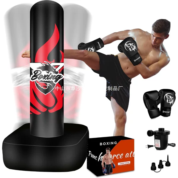 Freestanding boxing bag for adults and teenagers, 70inch (approx. 177.8cm ) freestanding boxing bag, with punching bag