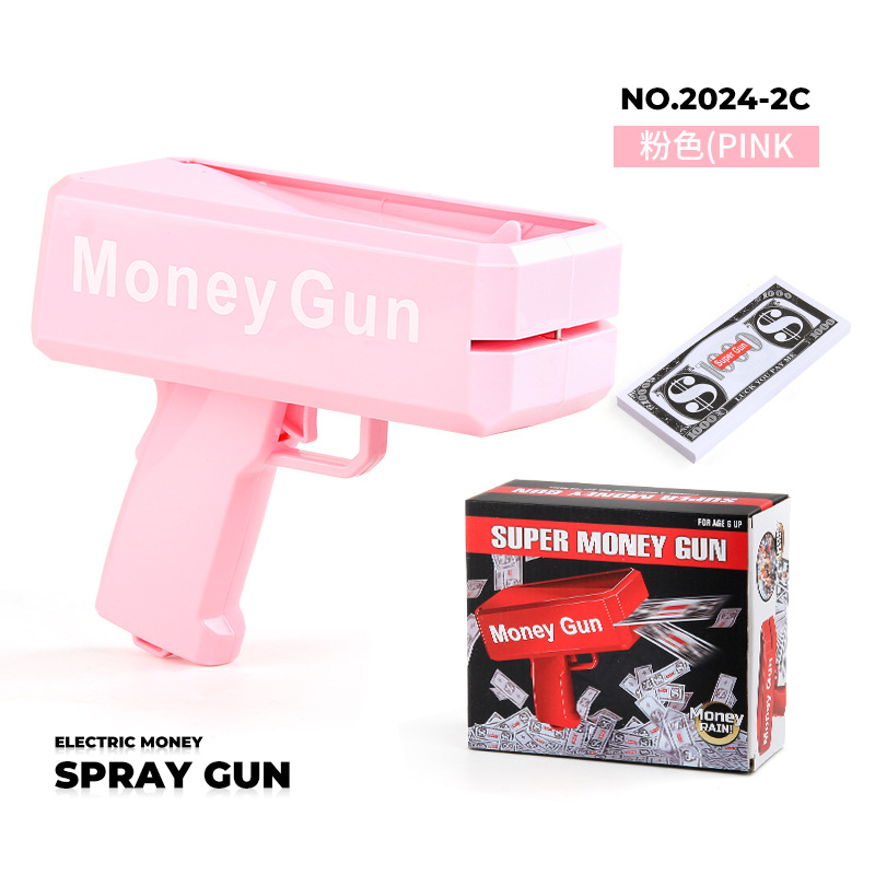 블랙 박스 큰 힘 핑크 돈 스프레이 GUN 돈 총 + 100 종이 돈 볼륨 0.5kg