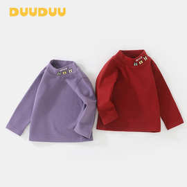 清仓 德绒秋装儿童衣服小孩小童上衣长袖冬季a类男女宝宝打底杉