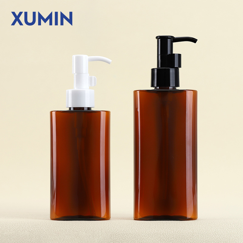 Xumin cosméticos 150ml botella de bomba hidráulica de esencia de té elíptica 200ml botella de emulsión en stock