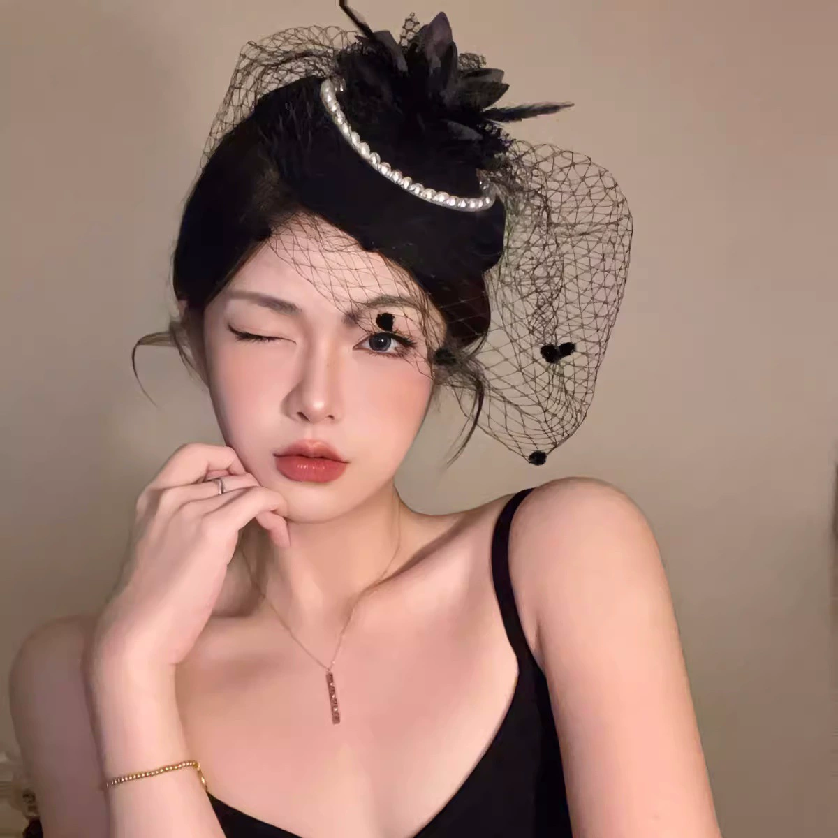 Сеточка из кружева для прически невесты, вуаль, чхонсам, хэллоуин