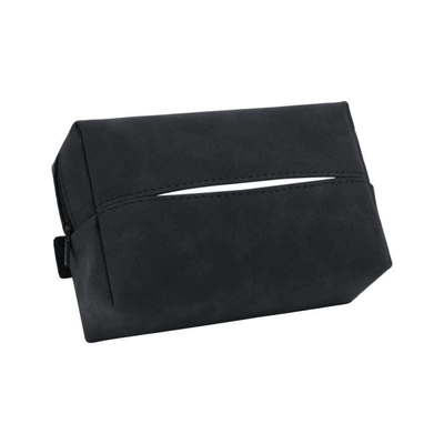 Car Tissue Box, Suede Leather Car Tissue Bag, Wholesale High-Value Universal Tissue Bag, Car Interior Supplies (Car tissue box/set) - sheep-bar-suede-tissue-box-advanced-black
