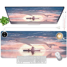 新年款鲸鱼暖手桌垫子加热垫超大号电脑办公室桌面发热垫卡通写字