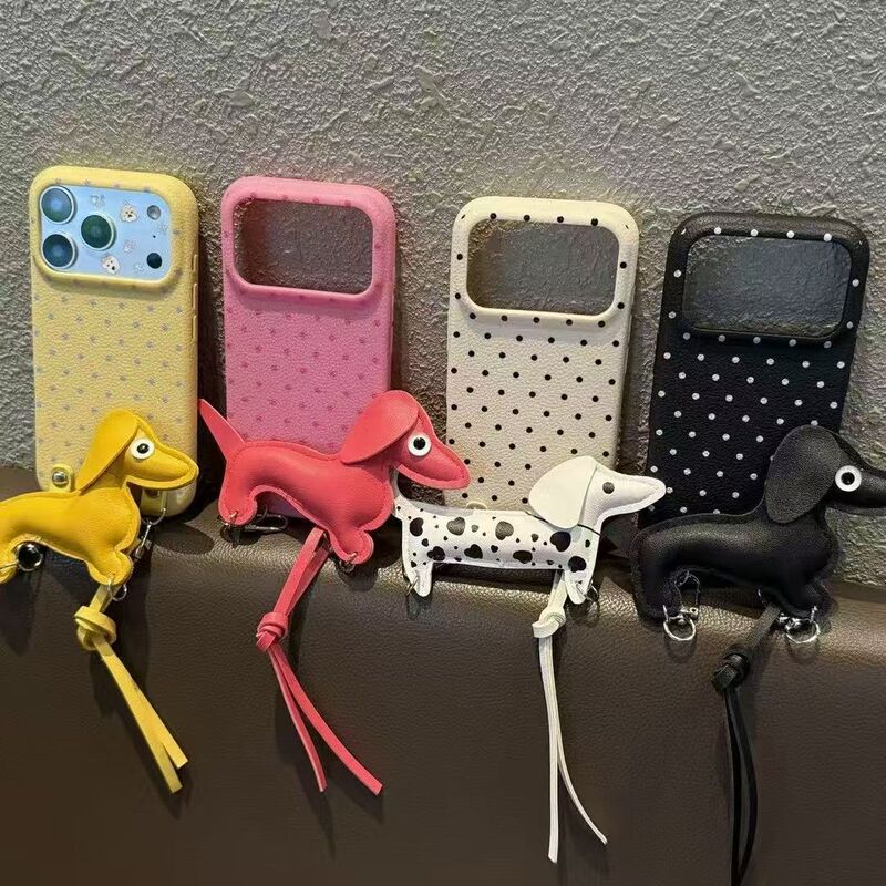 Polka Dot Niche Dachshund Dog Case Suitable for Apple 17Promax New Iphone17Pro/17/16/15 Polka Dot Niche Dachshund Dog Case Suitable for Apple 17Promax New Iphone17Pro/17/16/15