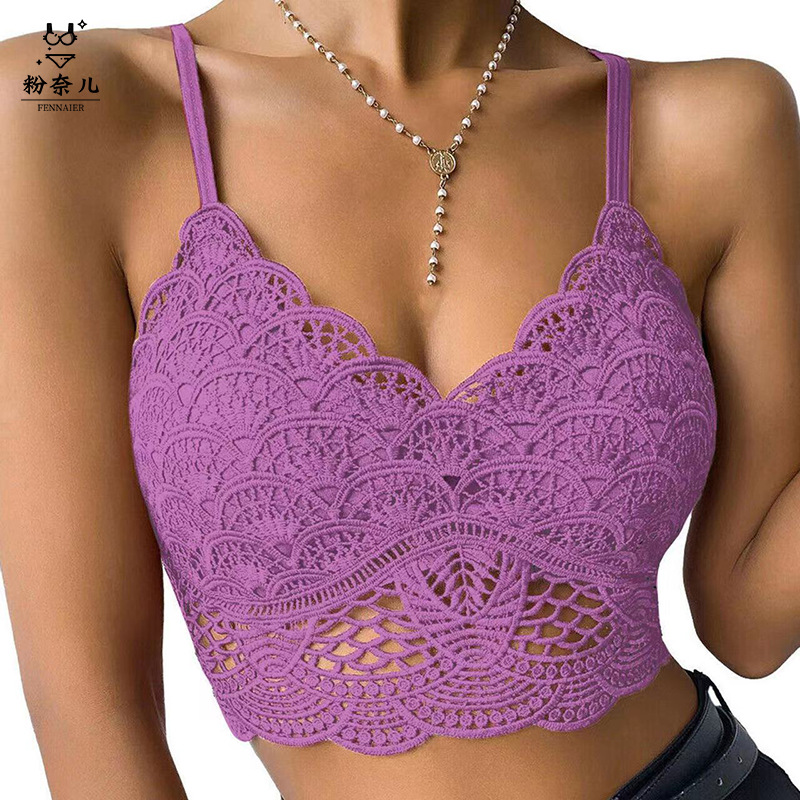 2023 nuevo estilo envuelto en el pecho sin espalda sexy más tamaño tubo superior deportes correa de encaje chaleco sujetador para las mujeres