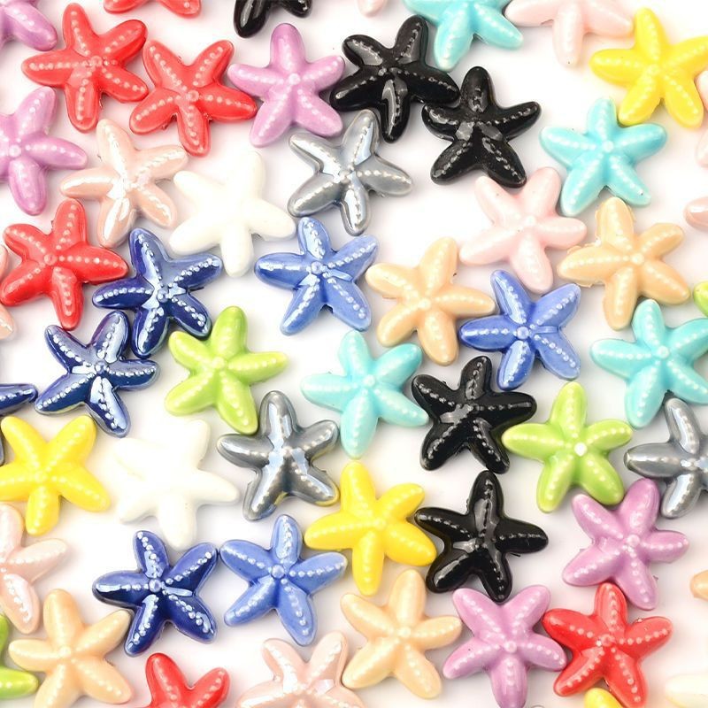 10 PCS/Package Quantity ceramics Material Starfish Pattern 10 PCS/Package Ceramics Starfish DIY Jewelry Accessories Beads