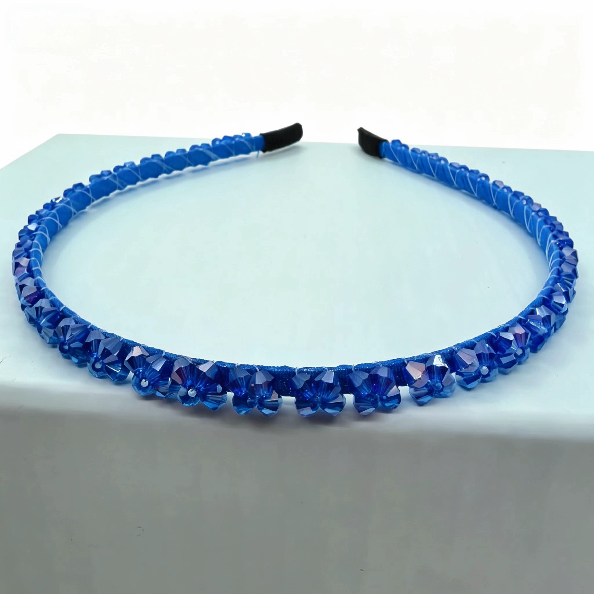 Diadema Fina con Cristal de Metal Decorativo para Mujeres