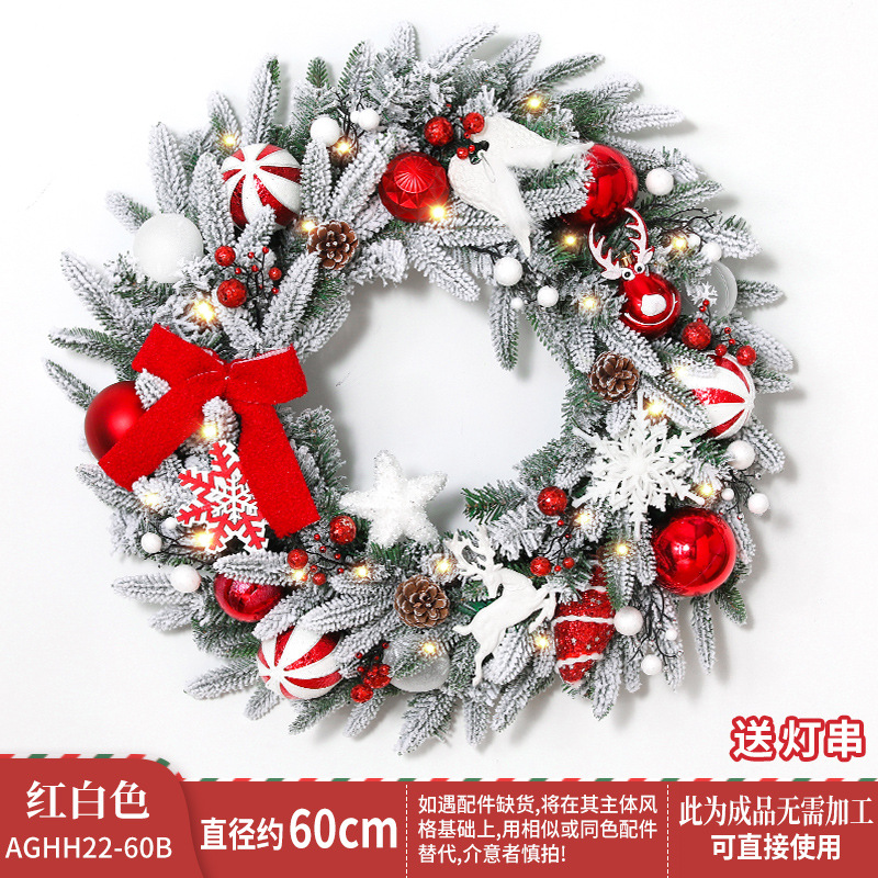 Guirnalda de hojas mixtas de 60cm rojo y blanco (cadena de luz gratis)