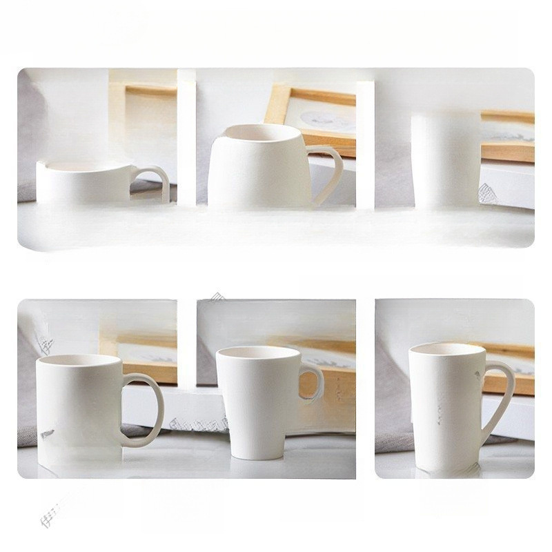 景徳鎮無地カップ陶器 diy 手作り釉下色白胚塗装マグカップ手描き高白粘土無地カップ|undefined