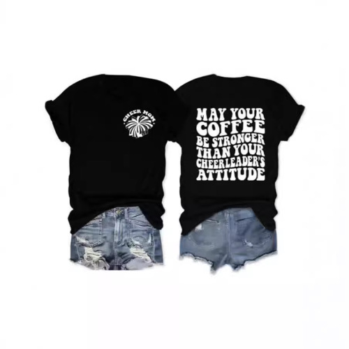 FluentInfoWellLanguage Western and Eastern Style Casual T-Shirt for Women, V-Neck Summer Comfort Short Sleeve Fashion