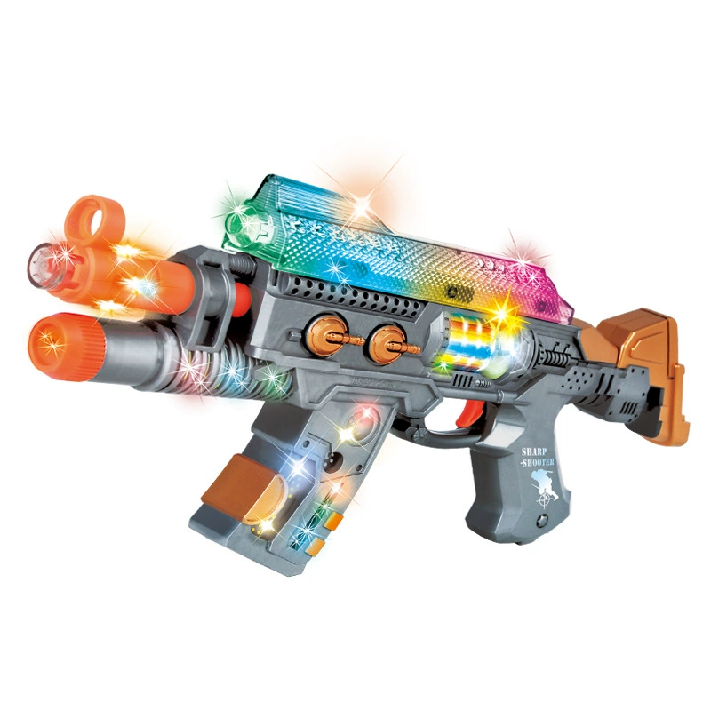 Неоновый электрический пистолет-пулемёт с подсветкой и музыкой, музыкальный игрушечный пистолет