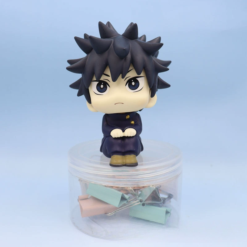 Sitting anime chibi figure, collectible character figures, multiple characters and versions