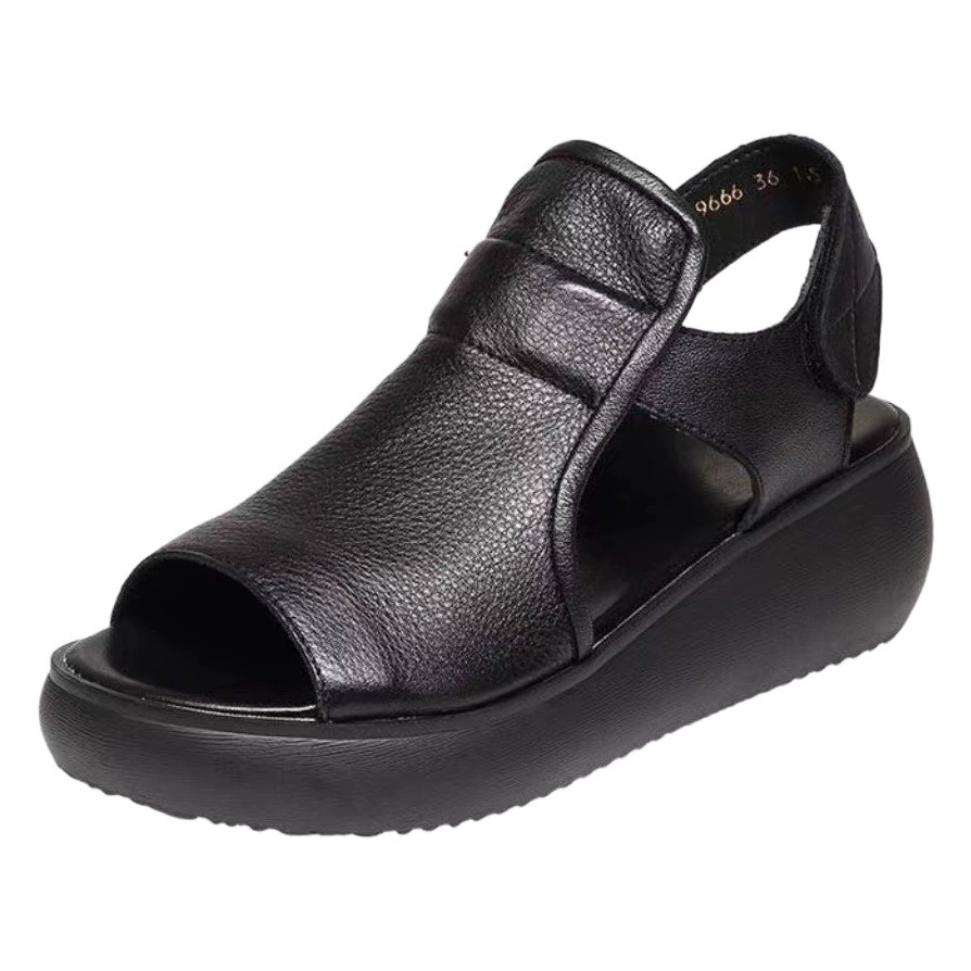 Взрывная спот] сандалии на каблуке женские 2024 летние корейские повседневные дикие кексы с толстой подошвы удобны и увеличены сандалии