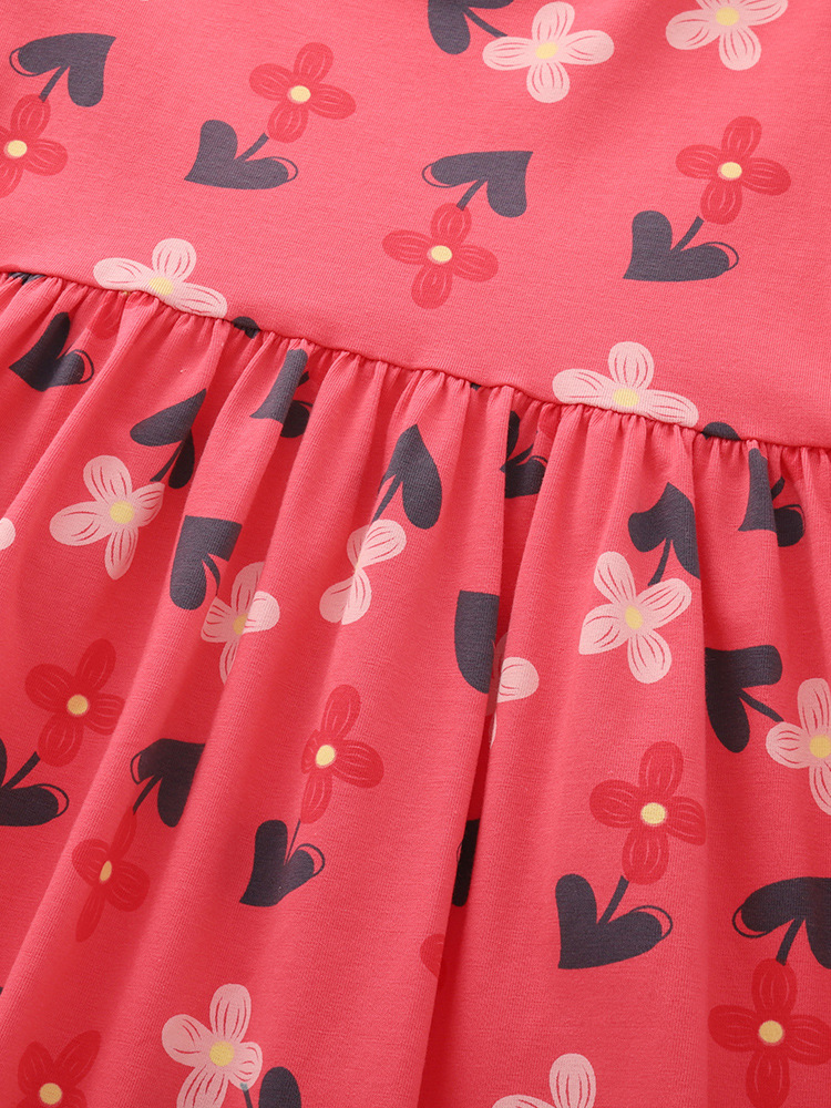 Malwee transfronterizo vestido de niña lindo vestido de verano nuevo estilo europeo y americano vestido de cuello redondo de manga corta para niños