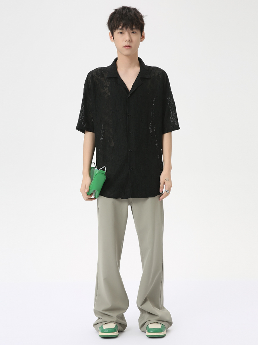 MTLCLOTHES Hombres| Coreano de estilo de lujo ligero sensación de colgaje minimalista de color sólido delgado versátil ligero de negocios pantalones de tendencia image 5