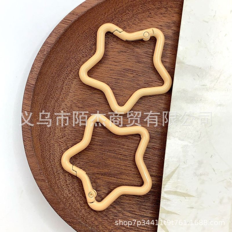 彩色五角星弹簧扣饰品diy钥匙扣配件简约百搭挂件开口环配饰批发|undefined