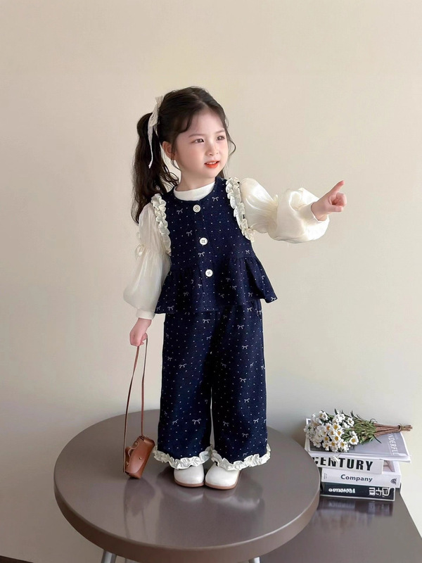 儿童新款洋气春秋季套装2025女童小香风休闲衬衫背心套装女宝宝|undefined