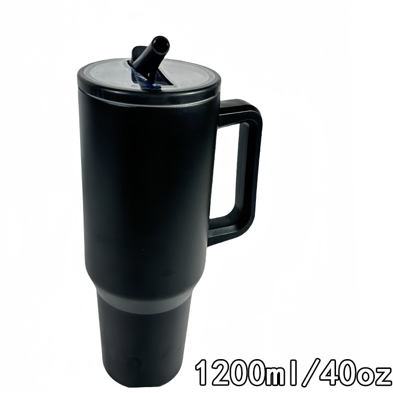 2025 nuevo a través de 40oz doble hielo taza de paja plegable mango portátil taza de automóvil de bebida directa