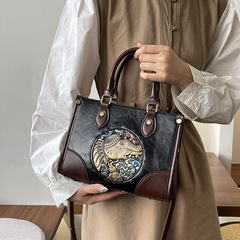 Ladies Handbag 2024 New Model Literary Chinese Style Fashion Press Flower Mother Women's Bag Fashion Single Shoulder Crossbody Bag