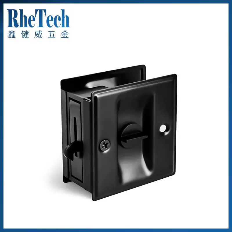 美式隐藏门移门锁暗拉门锁一体式滑动锁阳台厨卫谷仓门暗拉门锁