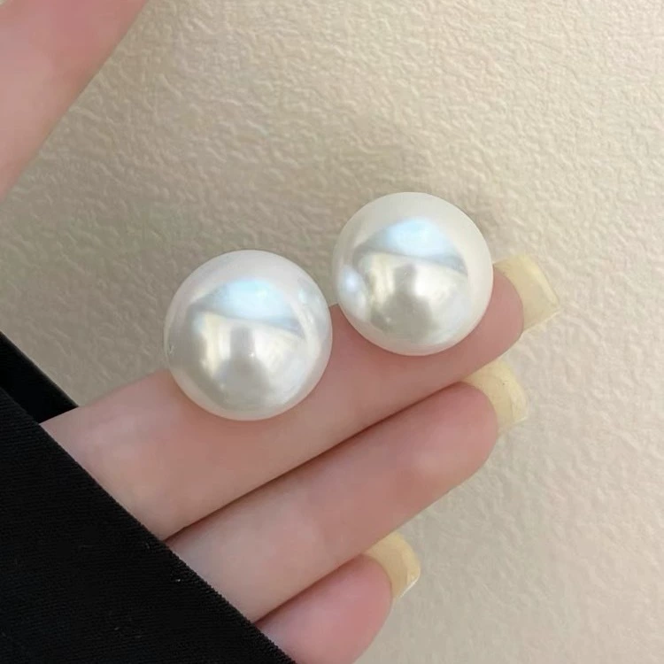 Серебряная игла, модные утонченные универсальные серьги из жемчуга, серебро 999 образец, простой и элегантный дизайн, высокое качество, стиль легкой роскоши