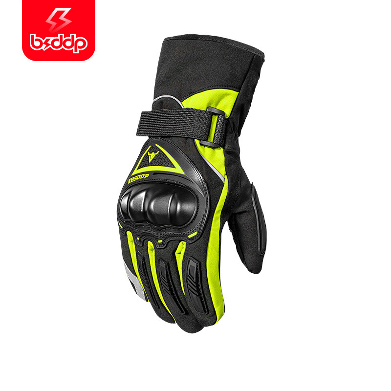 Guantes calientes de motocicleta de invierno a prueba de caídas impermeables para hombres al aire libre ciclismo de pantalla táctil de esquí de lana a prueba de frío grueso