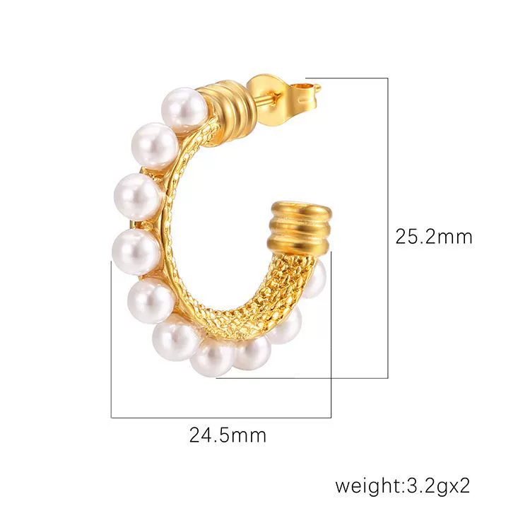 Brand retro fashionable trend stone inlay, earrings stainless steel, French retro style, light luxury style