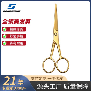 Custom Golden Barber Scissors Stainless Steel Household All Steel Titanium Plated Professional Bangs Hair Tools 5.5 Inch
