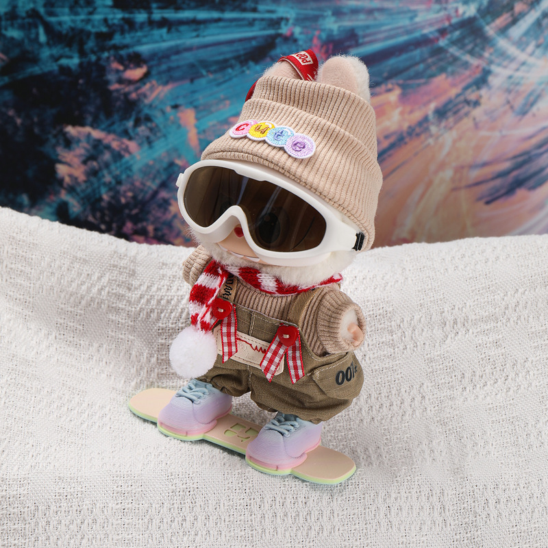 Cross-Border Hot Product Labubu Baby Clothes 17cm Labubu 3D Printed Ski Glasses Accessories Set Trendyy Decorations