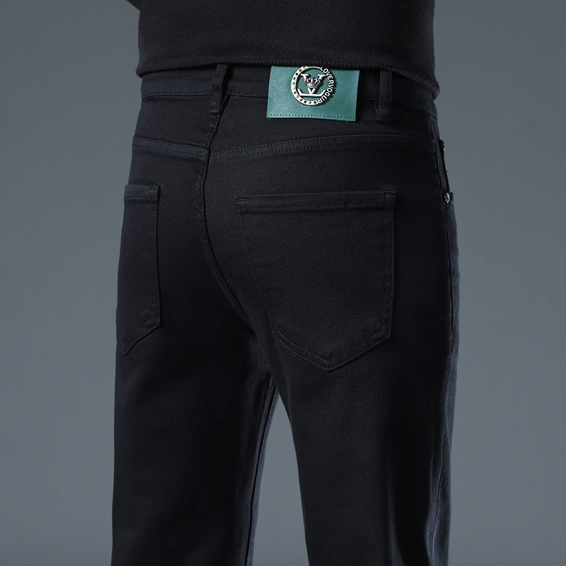 Xintang autumn/winter new collection: black washed denim jeans, slim-fit, straight-leg style, men's autumn denim trousers