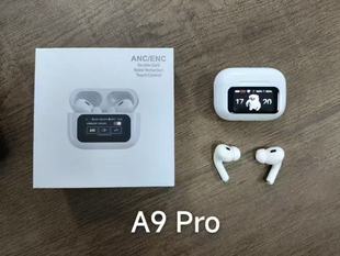 A9 PRO Top Edition Bluetooth Headset Smart Touch Color Screen ANC Active Noise Reduction ANC Call Long Endurance