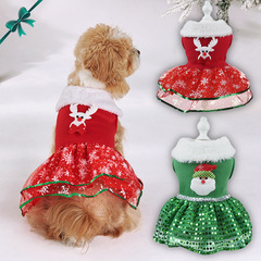 クリスマスペット服、ホリデーパーティー、新年クリスマスドレスアップ、クラシックドレス、犬服、スカート、クロスボーダーホットスタイル