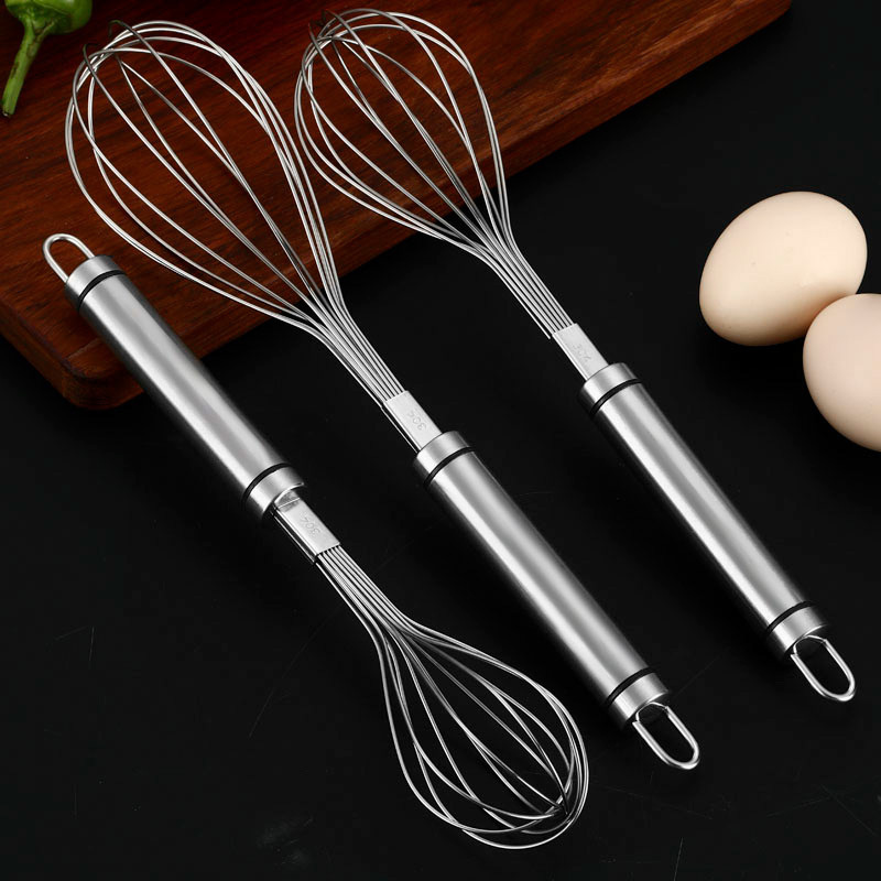 304 Stainless Steel Manual Egg Beater for Cake Cream Mixer Household Kitchen Baking Pieces Handheld Stirring Bar